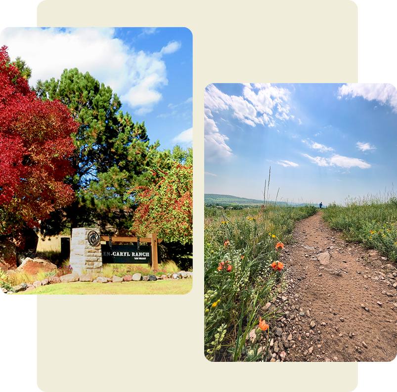 Ken-Caryl Ranch neighborhood sign and trail
